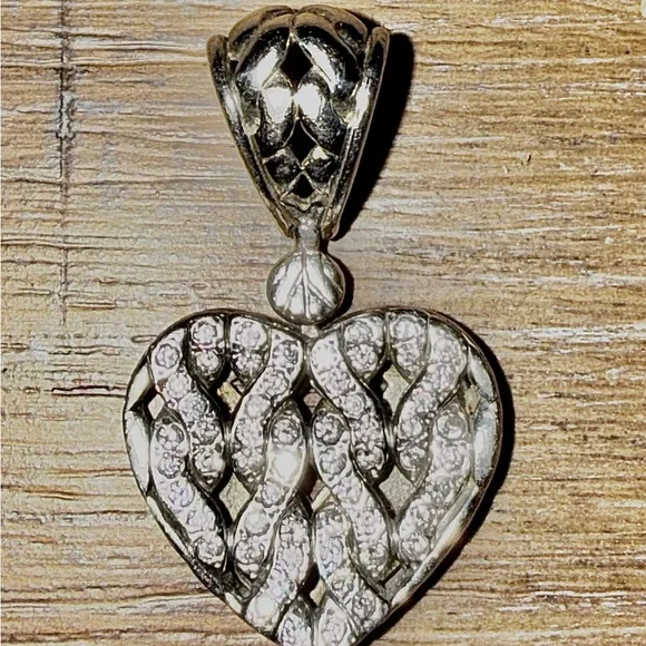 John Hardy Sterling Silver Diamond Heart Pendant - Picture 2 of 3